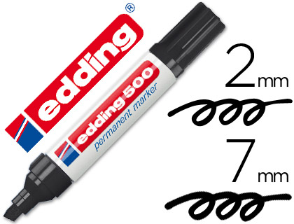 Rotulador edding 500 punta biselada tinta negra